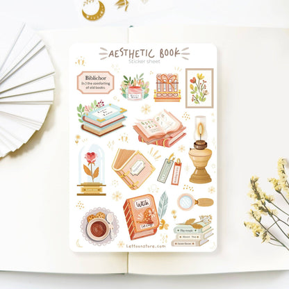 Aesthetic Book - Sticker Sheet
