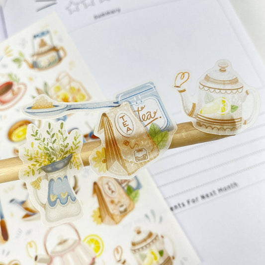 Tea Time - Semi-Transparent Sticker Sheet