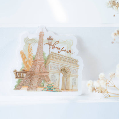 Bonjour Paris - Clear Vinyl Sticker