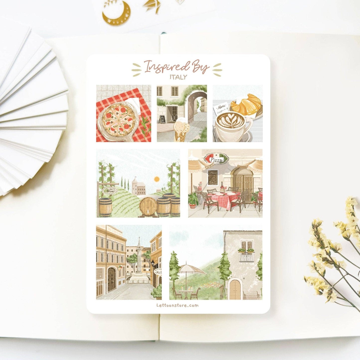 Italy: Semi-Transparent Sticker Sheets