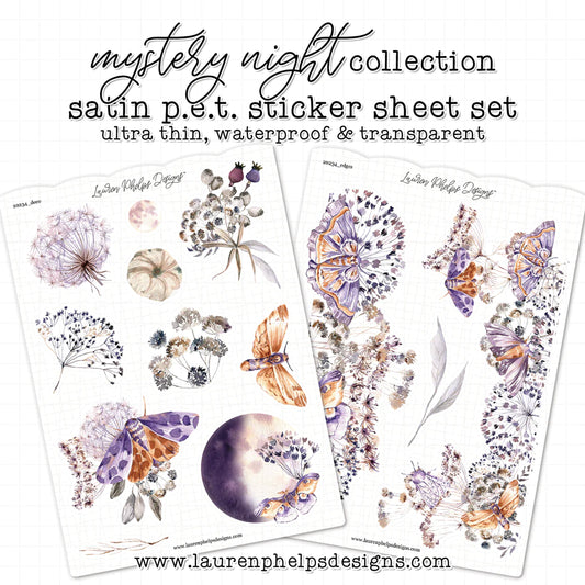 Mystery Night Satin P.E.T. Sticker Sheet Set