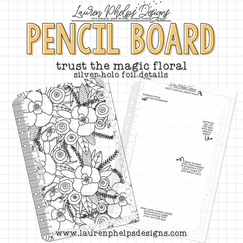 Trust The Magic Holo Silver Foil Pencil Board