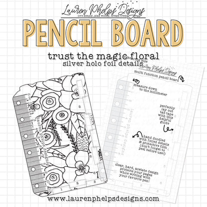 Trust The Magic Holo Silver Foil Pencil Board