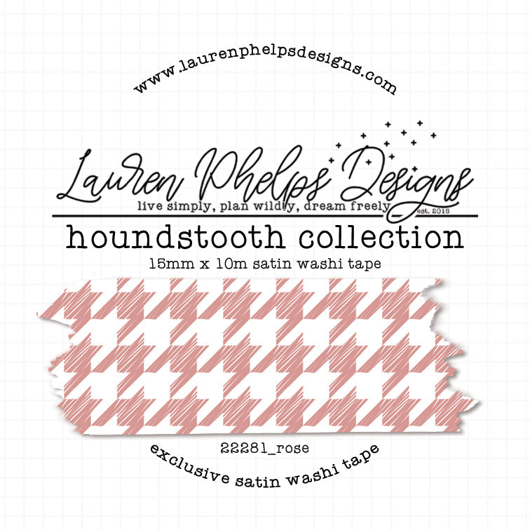 Houndstooth Collection Satin Washi Tapes 15mm