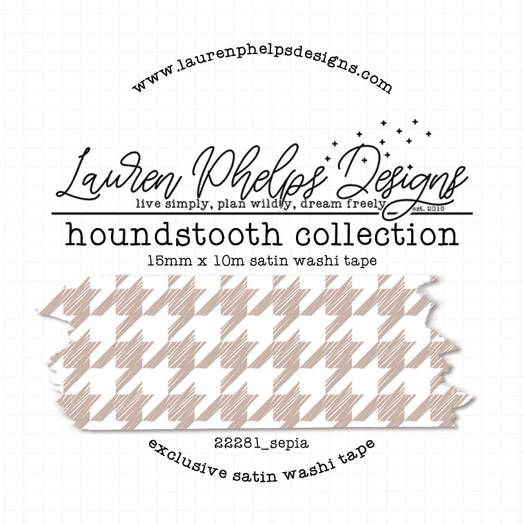 Houndstooth Collection Satin Washi Tapes 15mm