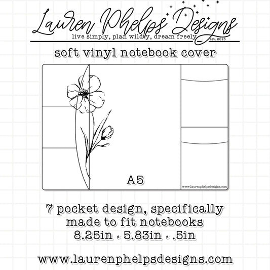Floral Bloom Soft Vinyl Notebook Cover