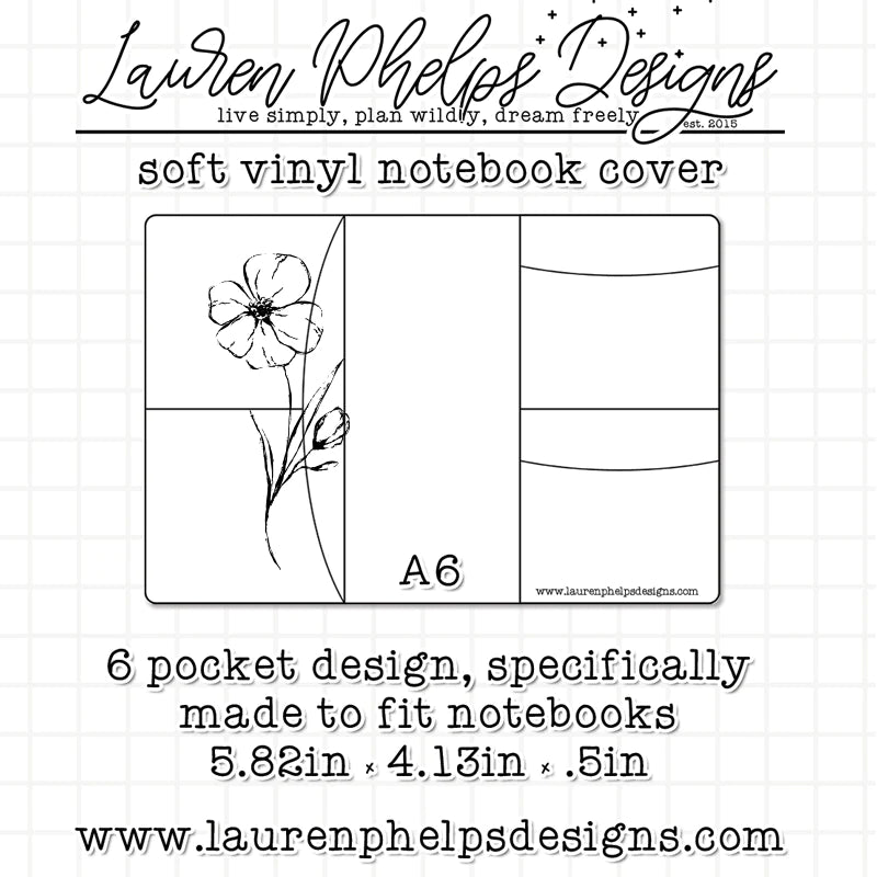 Floral Bloom Soft Vinyl Notebook A6 Cover