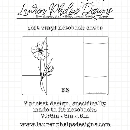 Floral Bloom Soft Vinyl Notebook Cover