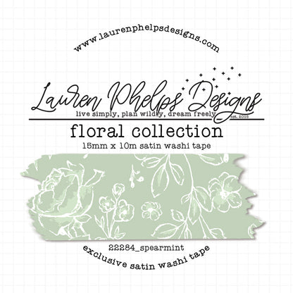 Floral Collection Satin Washi Tapes 15mm