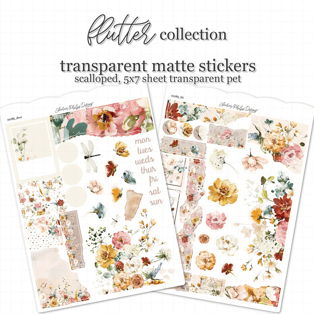 Flutter Satin P.E.T. Journaling Sticker Sheet Set