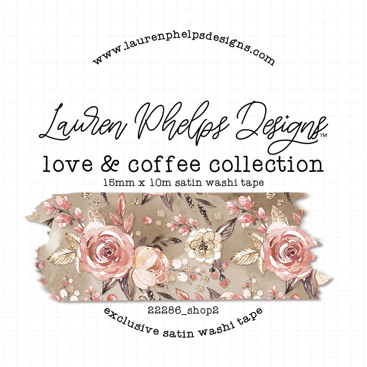 Love & Coffee 'Coffee Shop 2.0' Satin Washi 15mm