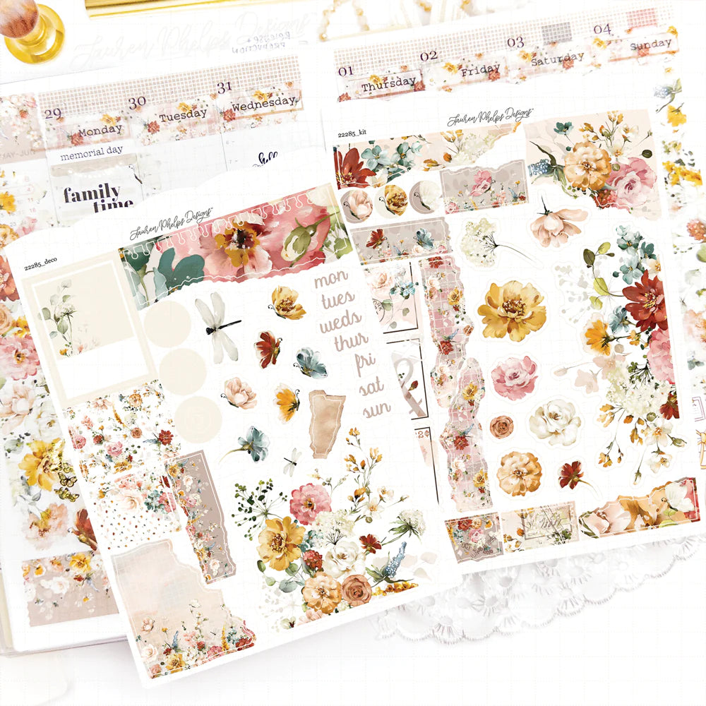 Flutter Satin P.E.T. Journaling Sticker Sheet Set