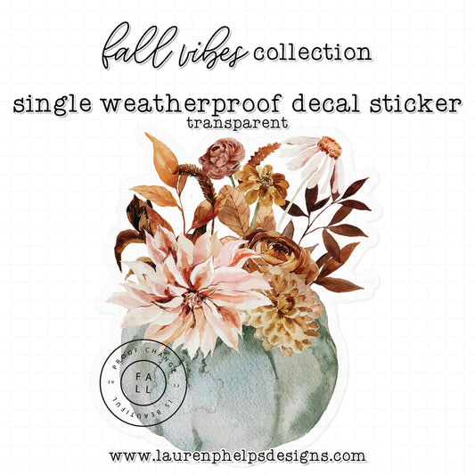 Fall Vibes Pumpkin Bouquet Luxe Sticker Decal