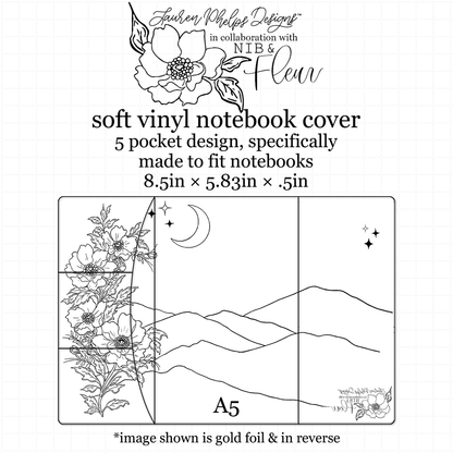 Moon Child Gilded Soft Vinyl Notebook Cover with Nib & Fleur