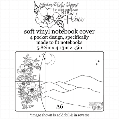 Moon Child Gilded Soft Vinyl Notebook Cover with Nib & Fleur