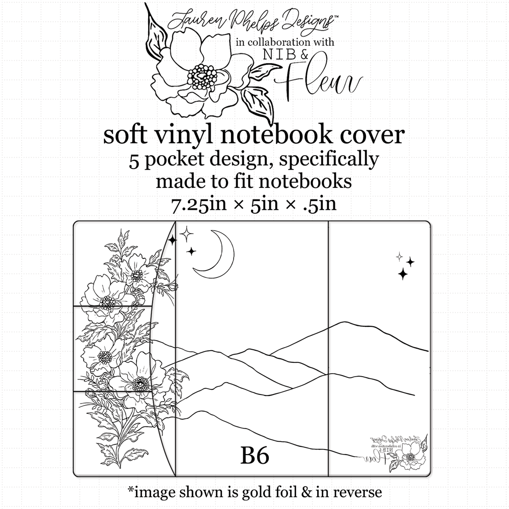 Moon Child Gilded Soft Vinyl Notebook Cover with Nib & Fleur