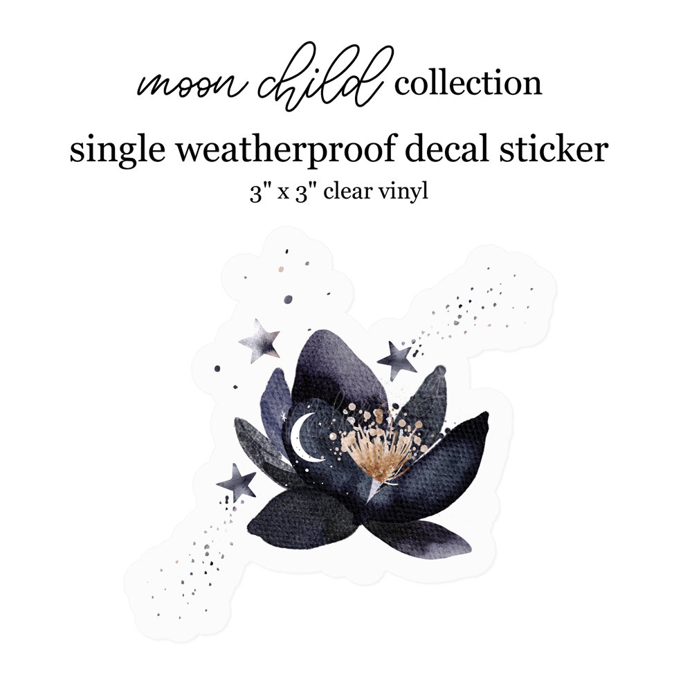 Moon Child Moon Flower Luxe Sticker Decal
