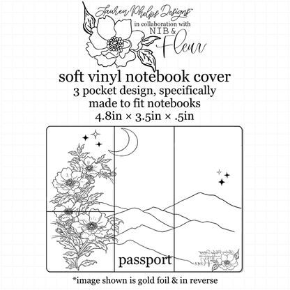 Moon Child Gilded Soft Vinyl Notebook Cover with Nib & Fleur