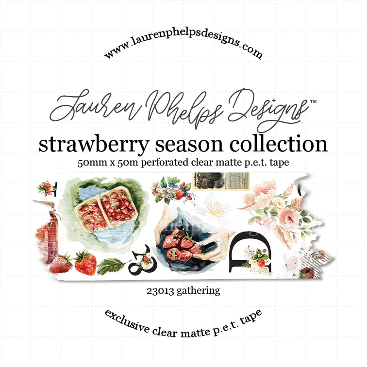 Strawberry Season 'Gathering' Perforated Satin P.E.T. Tape 50mm