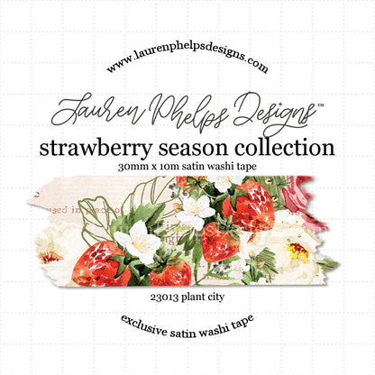 Strawberry Season 'Plant City' Satin Washi Tape 30mm