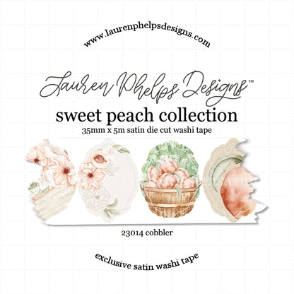 Sweet Peach 'Cobbler' Premium Satin Die Cut Washi 35mm