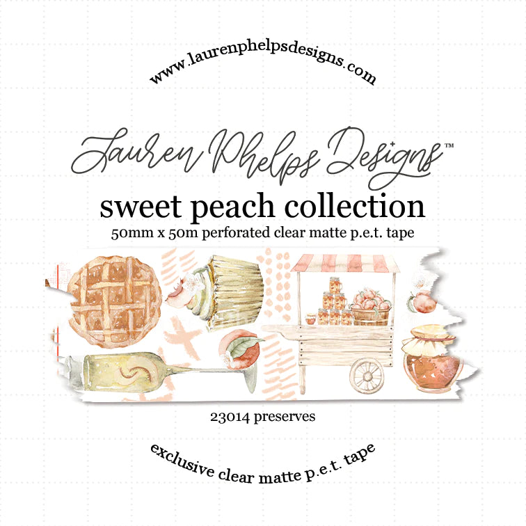Sweet Peach 'Preserves' Perforated Satin P.E.T. Tape 50mm