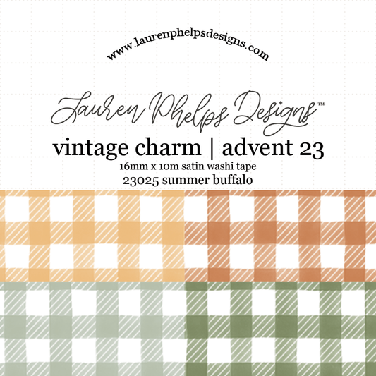 Buffalo 15mm Satin Washi Tapes - Vintage Charm Advent 2023 Extras