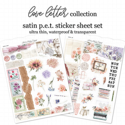 Love Letter Journaling Satin P.E.T. Sticker Sheet Set