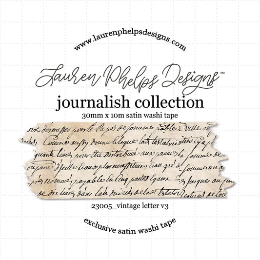 Journalish Collection Vintage Letter Washi 30mm