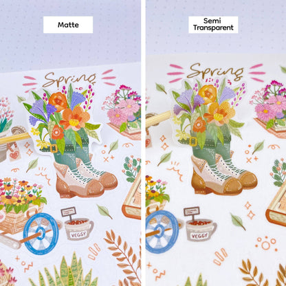 Spring Vibes - Semi-Transparent Sticker Sheet