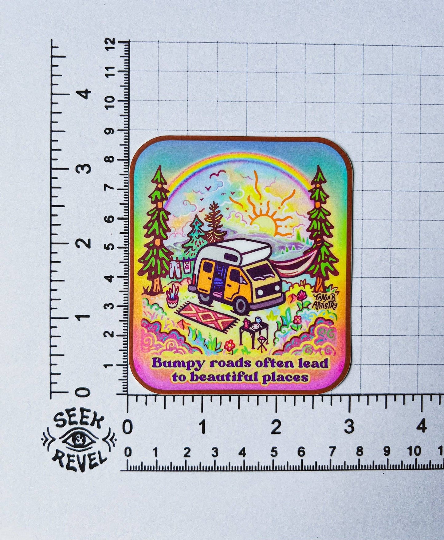 Bumpy Roads - Large Waterproof Sticker