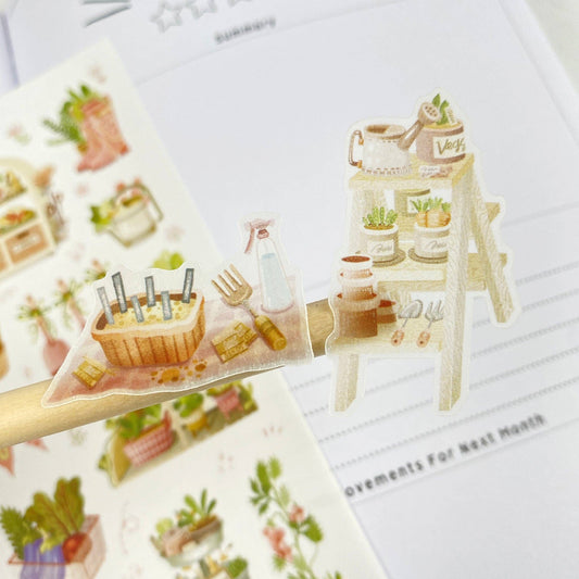 Veggie Garden - Semi-Transparent Sticker Sheet