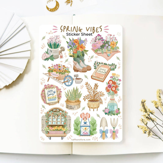 Spring Vibes - Semi-Transparent Sticker Sheet