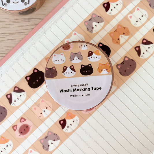 Cat Heads Washi Tape