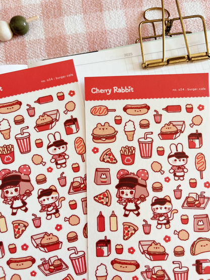 Burger Cafe (ver. 2) Sticker Sheet