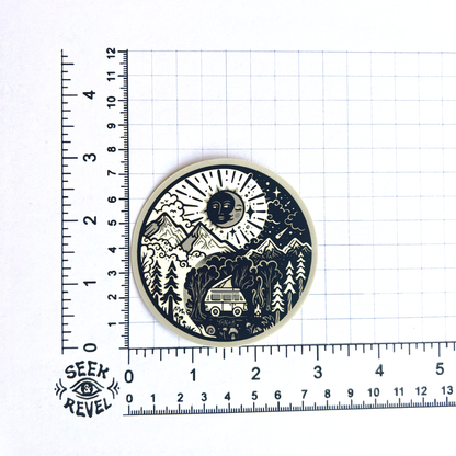 Yin, Yang, Fire, Van - Large Waterproof Sticker