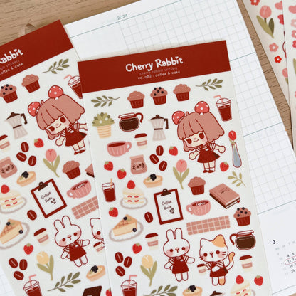 Coffee & Cake Sticker Sheet