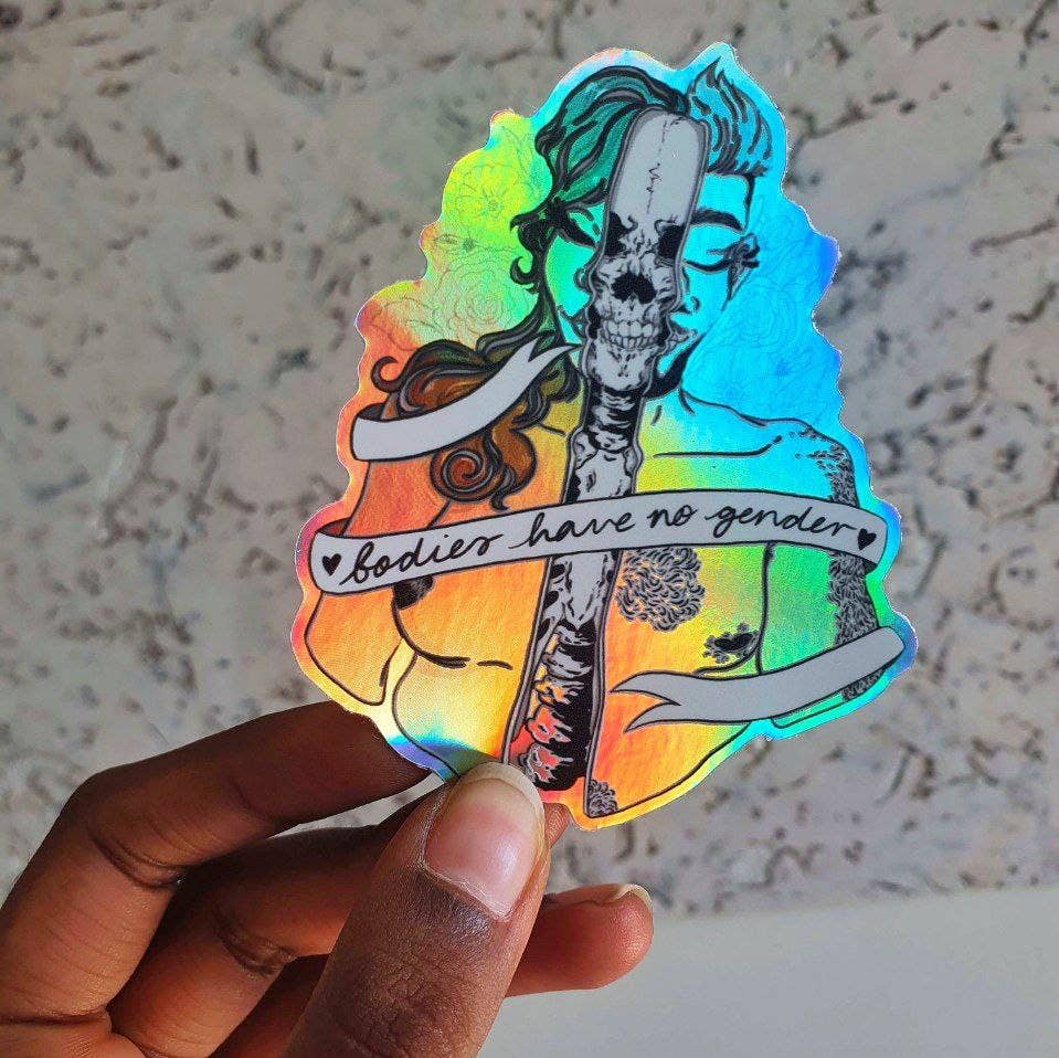 Bodies Have No Gender Holographic Sticker