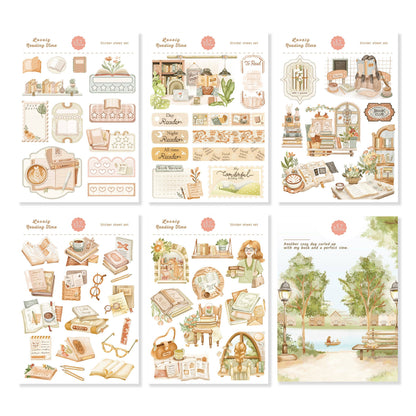 Lovely Reading Time - Sticker Sheet Set of 5 + Postcard