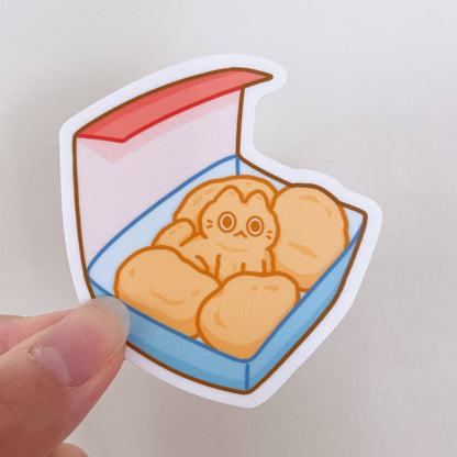 Chicken Nuggets Cat Vinyl Sticker