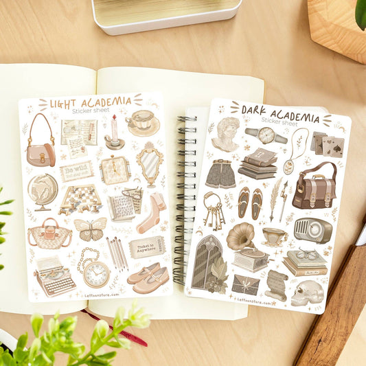 Dark & Light Academia - Semi-Transparent Sticker Sheets