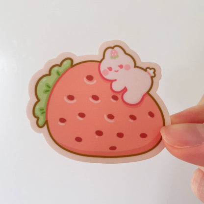 Strawberry Bunny Vinyl Sticker