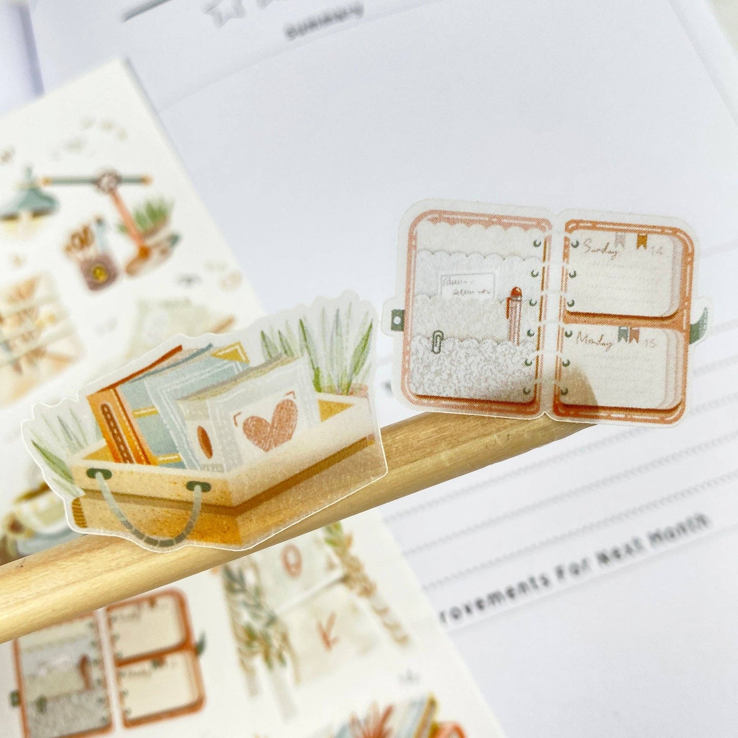 Book Vibes + Cozy Reading Time - Semi-Transparent Sticker Sheets