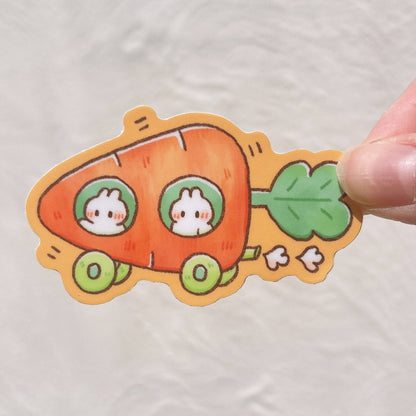 Carrot Bunnymobile Vinyl Sticker