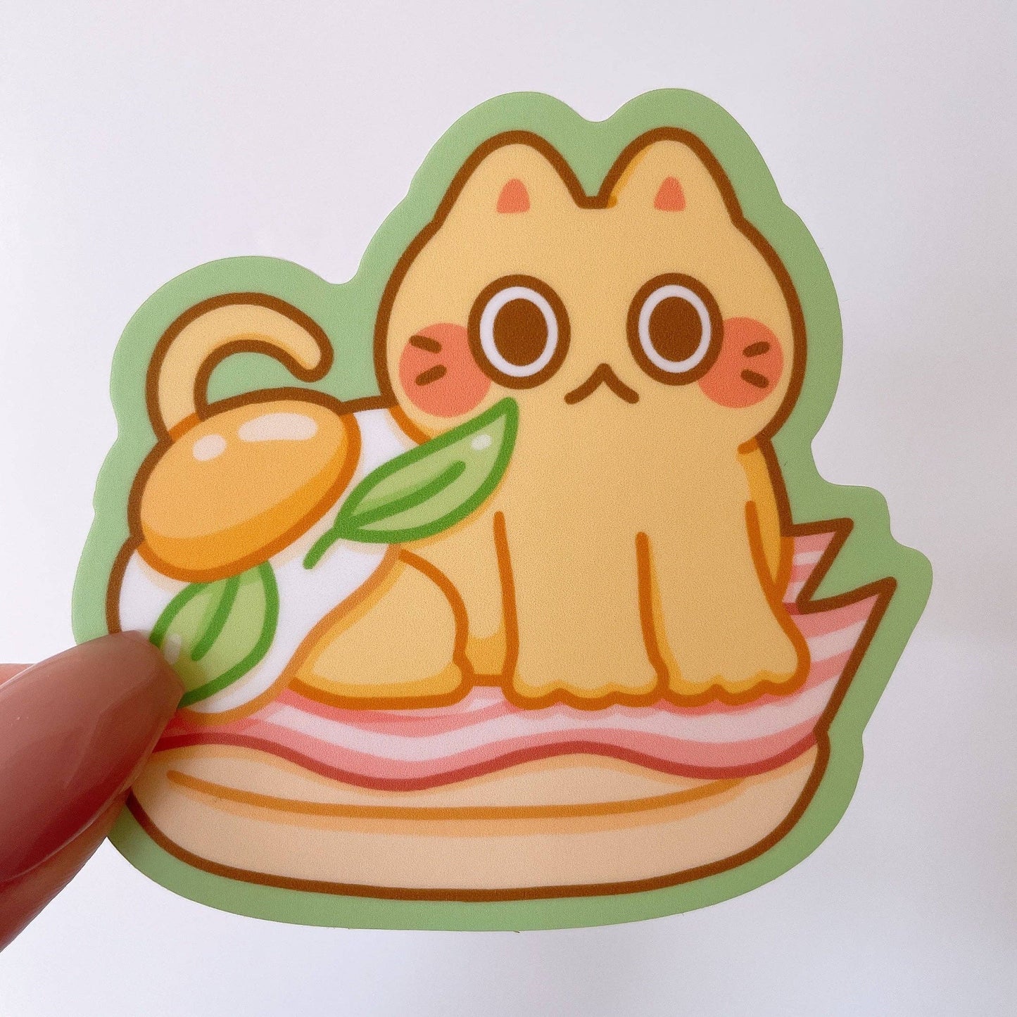 Eggs Benedict Cat Vinyl Sticker