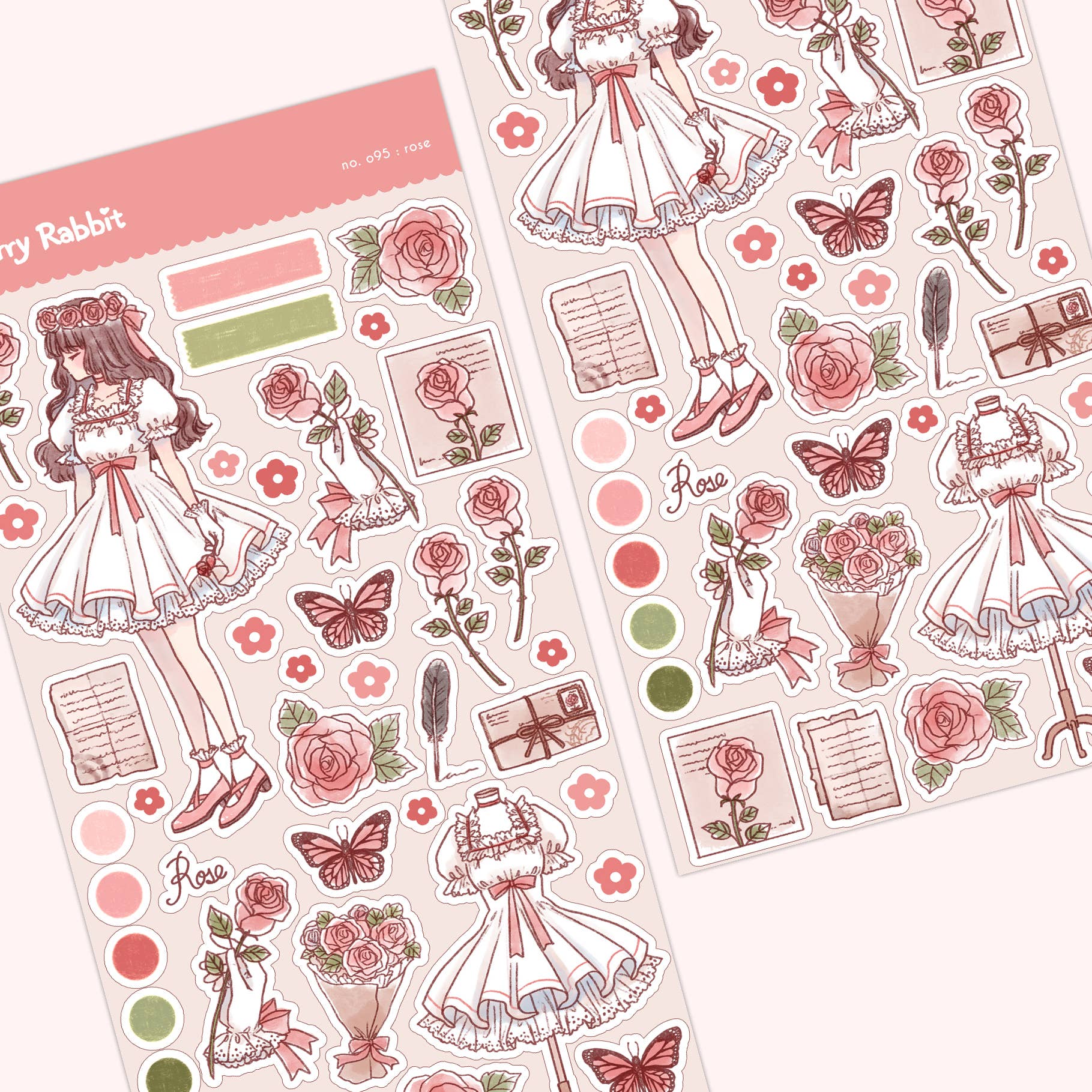 Rose Sticker Sheet – Cute Stickers Only