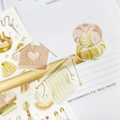 Knitting & Crochet - Semi-Transparent Sticker Sheet