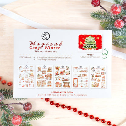 Magical Cozy Winter - Sticker Sheet Set of 5 + Postcard