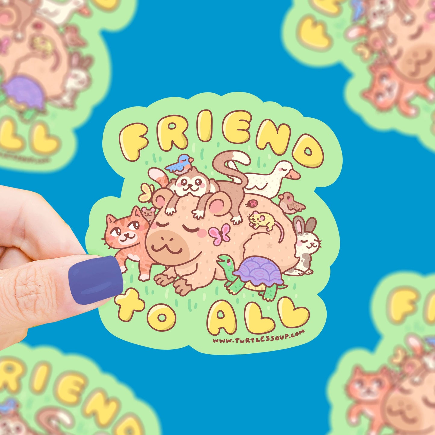 Friend To All Capybara Vinyl Sticker