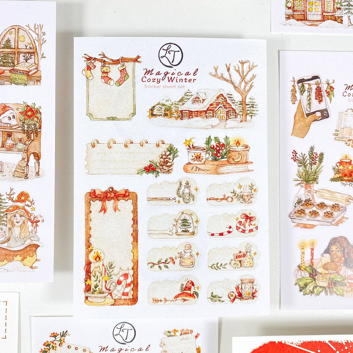 Magical Cozy Winter - Sticker Sheet Set of 5 + Postcard